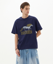 LEARVE（ルアブ）の「Wild DreamerプリントTシャツネイビー（Tシャツ/カットソー）」