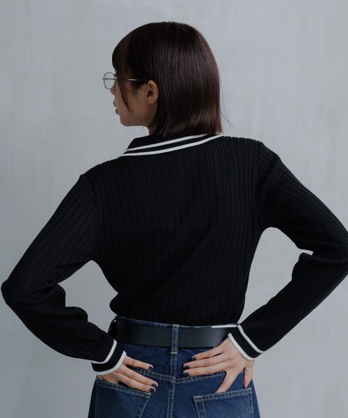 PAGEBOY（ページボーイ）の「ハイショクラインポロニット（ニット/セーター・レディース・オフホワイト/ブラック/ネイビー・FREE）」の16枚目の写真