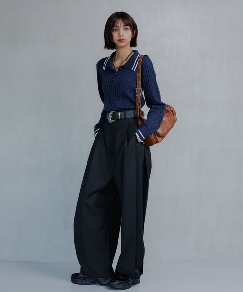 PAGEBOY（ページボーイ）の「ハイショクラインポロニット（ニット/セーター・レディース・オフホワイト/ブラック/ネイビー・FREE）」の18枚目の写真