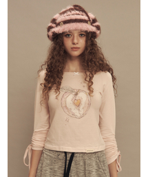 SETSETSET（セットセットセット）の「ドファピーチシャーリングスリーブTシャツ（Tシャツ/カットソー）」