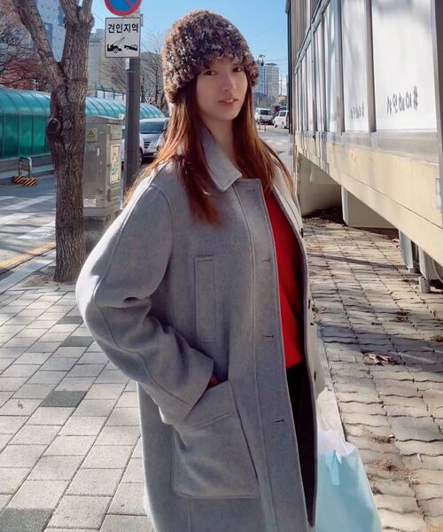 MALOUPE(マロップ)の「6508 ウールハーフコート (グレー)(チェスターコート・レディース・グレー・FREE)」の8枚目の写真