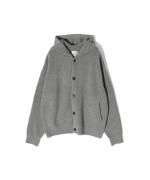 Acorn Boucle Hood Knit Cardigan Multi Gray