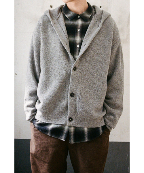 HORLISUN(ホーリーサン)の「Acorn Boucle Hood Knit Cardigan Multi Gray(カーディガン/ボレロ・メンズ・その他・MEDIUM/LARGE)」の11枚目の写真