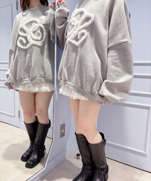 lilLilly（リルリリー）の「ファースウェットプルオーバー（スウェット・レディース・ホワイト/ブラック/グレー・FREE）」の5枚目の写真