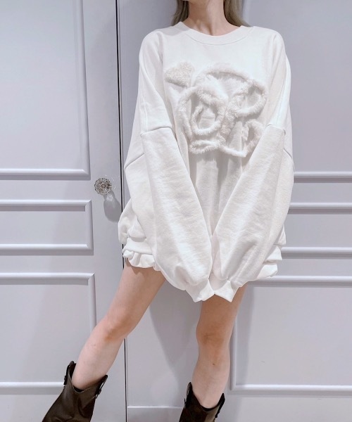 lilLilly（リルリリー）の「ファースウェットプルオーバー（スウェット・レディース・ホワイト/ブラック/グレー・FREE）」の7枚目の写真