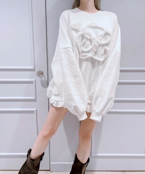 lilLilly（リルリリー）の「ファースウェットプルオーバー（スウェット・レディース・ホワイト/ブラック/グレー・FREE）」の12枚目の写真