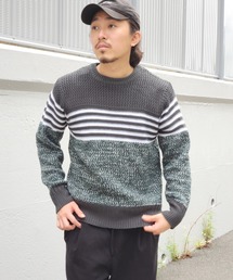 NO NEED（ノーニード）の「IK MIXパネルボーダーニット（ニット/セーター）」