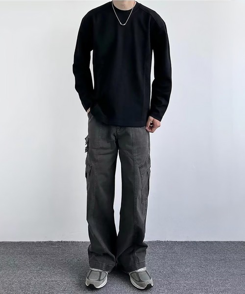 SBG(エスビー)の「SBG クルーネックルーズシルエットカットソー(Tシャツ/カットソー・メンズ・ホワイト/ブラック・MEDIUM/LARGE)」の6枚目の写真