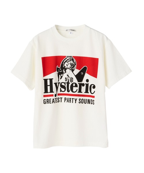 JOEY HYSTERIC(ジョーイヒステリック)の「GREATEST PARTY SOUNDS 半袖Tシャツ(Tシャツ/カットソー・キッズ・ホワイト系その他2/ブラック・SMALL/MEDIUM)」の1枚目の写真