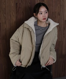 J by blue（ジェイバイブルー）の「2WAYボアチェックダウンジャケット（ダウンジャケット/コート）」