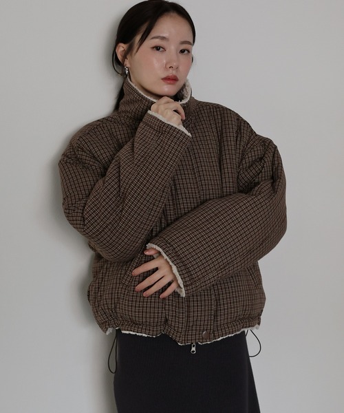 2WAYボアチェックダウンジャケット（ダウンジャケット/コート）｜J by