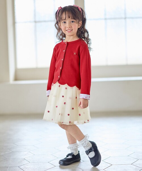 ANY(エニィ)の「【Strawberry Collection】スナップボタン カーディガン(カーディガン/ボレロ・キッズ・レッド系・90/100/110/120/130)」の14枚目の写真