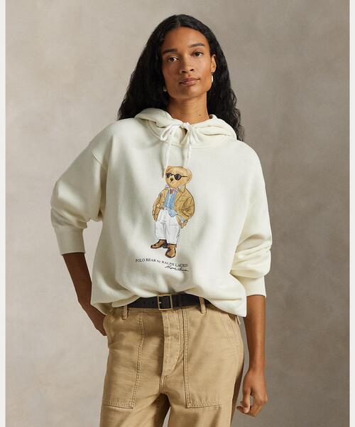 02000-9 ポロラルフローレン　パーカー　ポロベア　フリンジ　ベージュ　M 02000-9 ポロラルフローレン パーカー ポロベア フリンジ ベージュ M