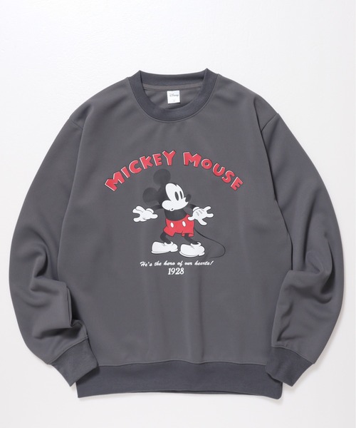 Disney（ディズニー）の「【DISNEY/ディズニー】ミッキーマウス　ダンボールニットクルーネックプリントトレーナー/ユニセックス（スウェット・レディース・スミクロ/オートミール/ネイビー/ライトグリーン・MEDIUM/LARGE）」の5枚目の写真
