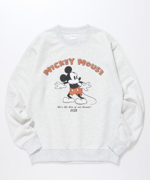 Disney（ディズニー）の「【DISNEY/ディズニー】ミッキーマウス　ダンボールニットクルーネックプリントトレーナー/ユニセックス（スウェット・レディース・スミクロ/オートミール/ネイビー/ライトグリーン・MEDIUM/LARGE）」の7枚目の写真