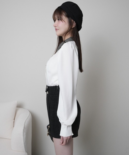 LIPSERVICE（リップサービス）の「デコルテオープンロングスリーブブラウス（シャツ/ブラウス・レディース・ブラック/ホワイト/その他1・FREE/000）」の5枚目の写真