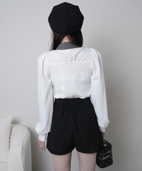 LIPSERVICE（リップサービス）の「デコルテオープンロングスリーブブラウス（シャツ/ブラウス・レディース・ブラック/ホワイト/その他1・FREE/000）」の6枚目の写真