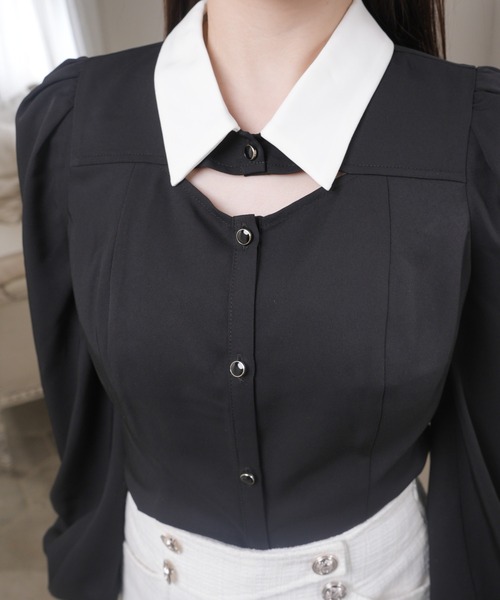 LIPSERVICE（リップサービス）の「デコルテオープンロングスリーブブラウス（シャツ/ブラウス・レディース・ブラック/ホワイト/その他1・FREE/000）」の14枚目の写真