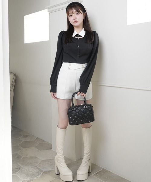 LIPSERVICE（リップサービス）の「デコルテオープンロングスリーブブラウス（シャツ/ブラウス・レディース・ブラック/ホワイト/その他1・FREE/000）」の16枚目の写真