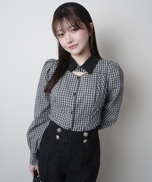 LIPSERVICE（リップサービス）の「デコルテオープンロングスリーブブラウス（シャツ/ブラウス・レディース・ブラック/ホワイト/その他1・FREE/000）」の20枚目の写真