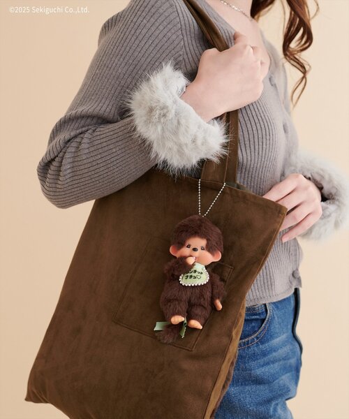 natural couture（ナチュラルクチュール）の「【モンチッチ×natural couture】スエードビックポケットトート（トートバッグ・レディース・アイボリー/ブラウン・FREE）」の19枚目の写真