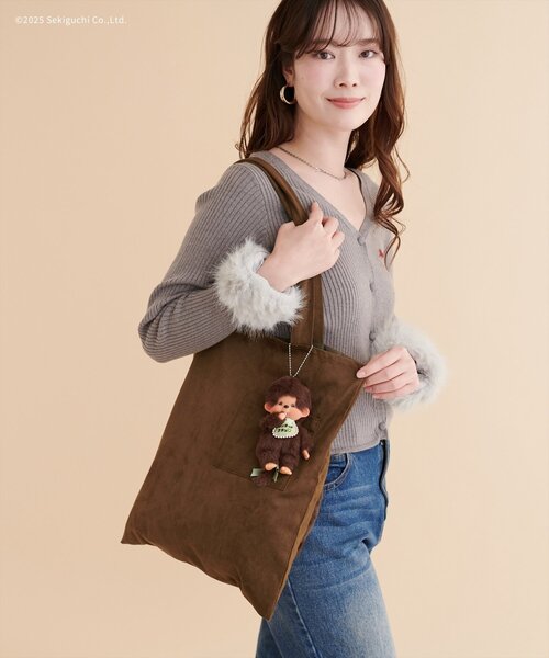 natural couture（ナチュラルクチュール）の「【モンチッチ×natural couture】スエードビックポケットトート（トートバッグ・レディース・アイボリー/ブラウン・FREE）」の20枚目の写真