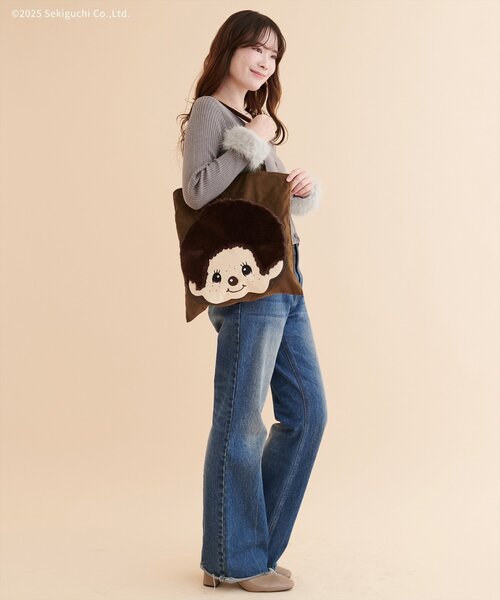 natural couture（ナチュラルクチュール）の「【モンチッチ×natural couture】スエードビックポケットトート（トートバッグ・レディース・アイボリー/ブラウン・FREE）」の21枚目の写真