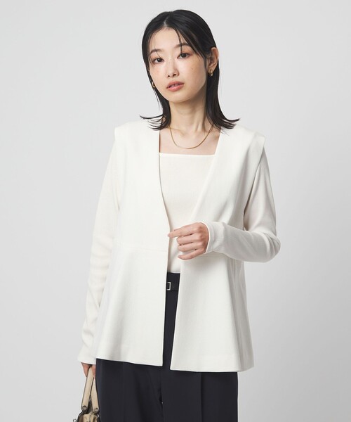 green label relaxing（グリーンレーベルリラクシング）の「ブライトリブ スクエアネック ロングスリーブ カットソー（Tシャツ/カットソー・レディース・オフホワイト/その他1/ライム/ブラック/ベージュ・FREE）」の11枚目の写真