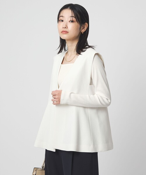 green label relaxing（グリーンレーベルリラクシング）の「ブライトリブ スクエアネック ロングスリーブ カットソー（Tシャツ/カットソー・レディース・オフホワイト/その他1/ライム/ブラック/ベージュ・FREE）」の12枚目の写真