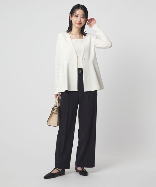 green label relaxing（グリーンレーベルリラクシング）の「ブライトリブ スクエアネック ロングスリーブ カットソー（Tシャツ/カットソー・レディース・オフホワイト/その他1/ライム/ブラック/ベージュ・FREE）」の14枚目の写真