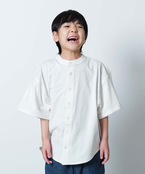 SHISKY（シスキー）の「マルチファンクション オーバーサイズ 半袖シャツ（シャツ/ブラウス・キッズ・チャコール/ベージュ/オフホワイト/ブラック/カーキ・110/120/130/140/150/160）」の20枚目の写真
