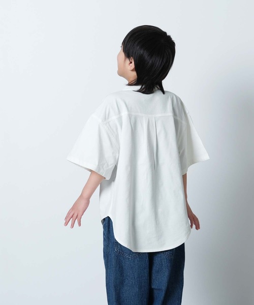 SHISKY（シスキー）の「マルチファンクション オーバーサイズ 半袖シャツ（シャツ/ブラウス・キッズ・チャコール/ベージュ/オフホワイト/ブラック/カーキ・110/120/130/140/150/160）」の22枚目の写真