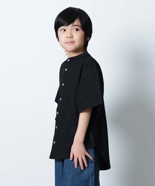 SHISKY（シスキー）の「マルチファンクション オーバーサイズ 半袖シャツ（シャツ/ブラウス・キッズ・チャコール/ベージュ/オフホワイト/ブラック/カーキ・110/120/130/140/150/160）」の7枚目の写真
