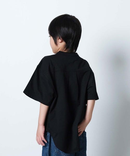 SHISKY（シスキー）の「マルチファンクション オーバーサイズ 半袖シャツ（シャツ/ブラウス・キッズ・チャコール/ベージュ/オフホワイト/ブラック/カーキ・110/120/130/140/150/160）」の9枚目の写真