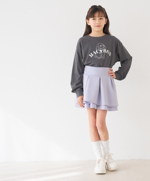 coca（coca）（コカ）の「キッズ ソフトスウェットフリルスカート（スカート・キッズ・ブラック/パープル・120/130/140/150）」の4枚目の写真