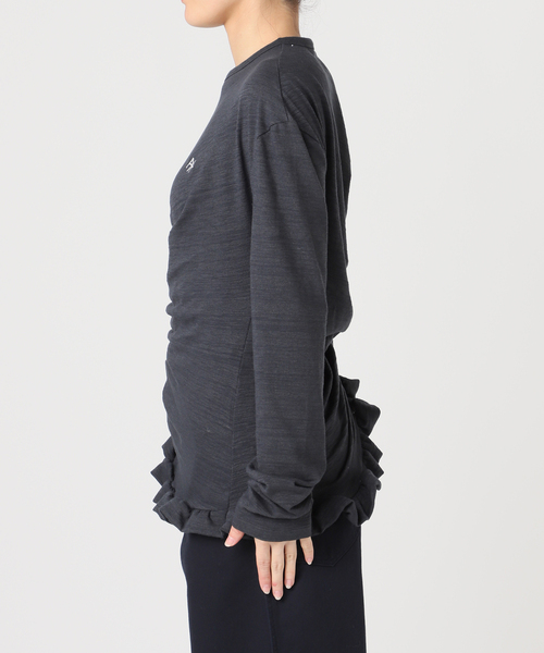 U by SPICK&SPAN（ユーバイスピックアンドスパン）の「【OURSAALTY / アワソルティ】 Pleasant Frill T-shirts（Tシャツ/カットソー・レディース・チャコールグレー/ベージュ・FREE）」の15枚目の写真