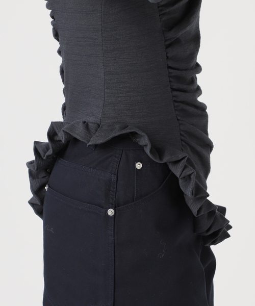 U by SPICK&SPAN（ユーバイスピックアンドスパン）の「【OURSAALTY / アワソルティ】 Pleasant Frill T-shirts（Tシャツ/カットソー・レディース・チャコールグレー/ベージュ・FREE）」の21枚目の写真