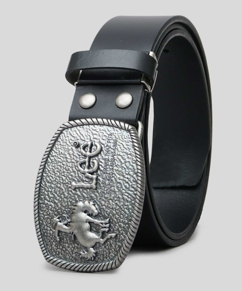 本革 トップ式バックル レザーベルト 跳ね馬デザイン 40mm（ベルト