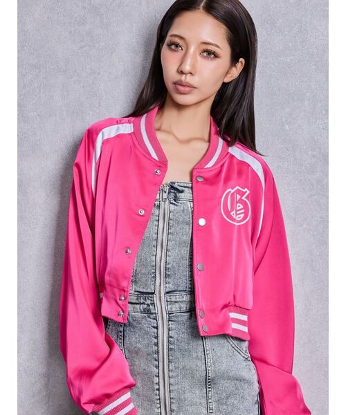 GYDA（ジェイダ）の「BACK GYDA logo Shortブルゾン（ブルゾン・レディース・オフホワイト/ピンク/ネイビー・FREE）」の3枚目の写真