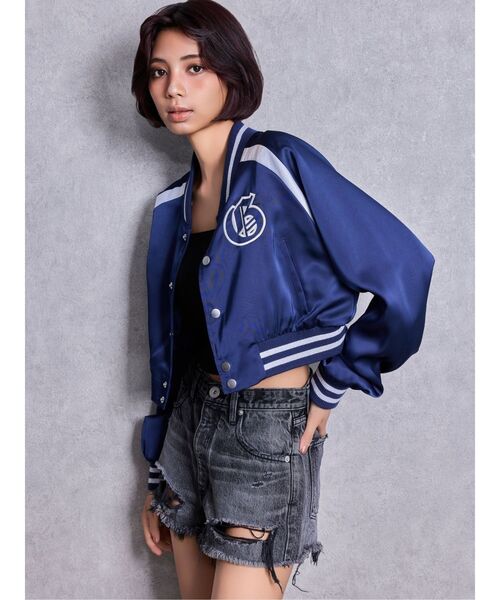 GYDA（ジェイダ）の「BACK GYDA logo Shortブルゾン（ブルゾン・レディース・オフホワイト/ピンク/ネイビー・FREE）」の5枚目の写真