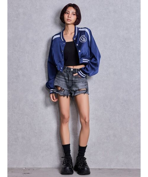 GYDA（ジェイダ）の「BACK GYDA logo Shortブルゾン（ブルゾン・レディース・オフホワイト/ピンク/ネイビー・FREE）」の7枚目の写真