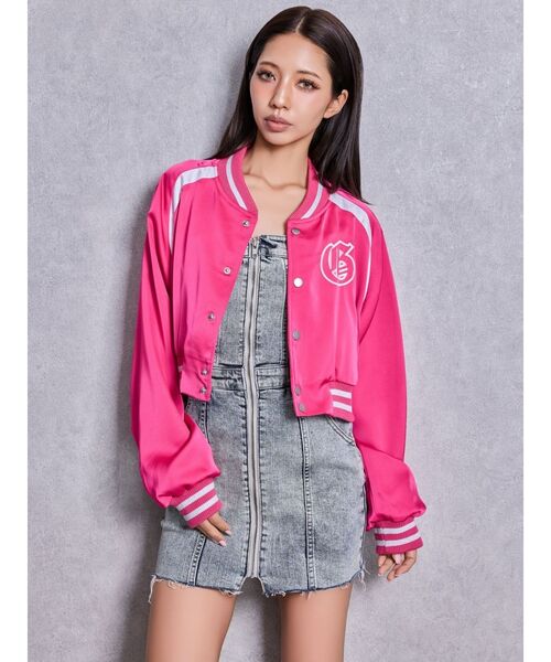 GYDA（ジェイダ）の「BACK GYDA logo Shortブルゾン（ブルゾン・レディース・オフホワイト/ピンク/ネイビー・FREE）」の13枚目の写真