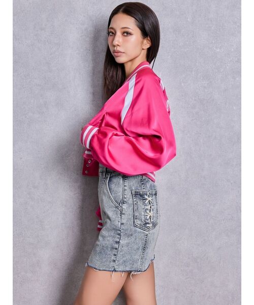 GYDA（ジェイダ）の「BACK GYDA logo Shortブルゾン（ブルゾン・レディース・オフホワイト/ピンク/ネイビー・FREE）」の14枚目の写真