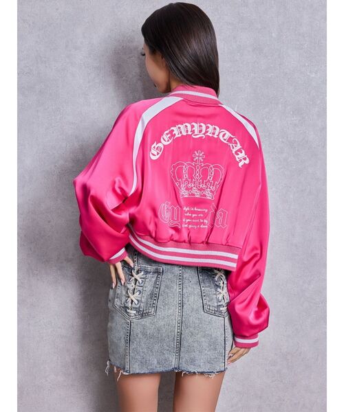 GYDA（ジェイダ）の「BACK GYDA logo Shortブルゾン（ブルゾン・レディース・オフホワイト/ピンク/ネイビー・FREE）」の15枚目の写真