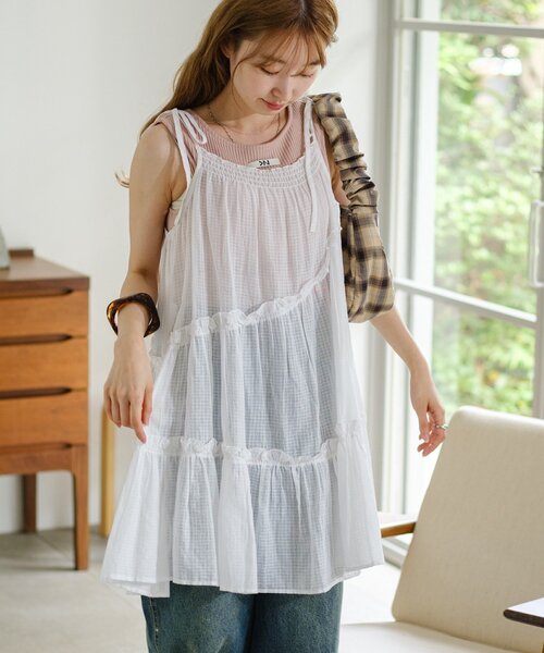 1.1(木)0:00発売/WEB限定】インド綿ティアードチュニック（チュニック