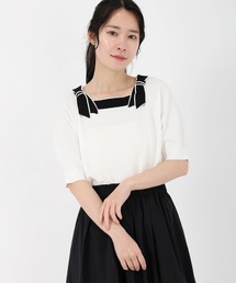 UNIVERVAL MUSE | ノアストレッチⅡ_バイカラーリボンニット(ニット/セーター)