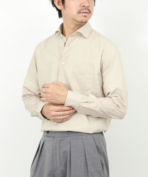 NOLLEY’S（ノーリーズ）の「《ビジカジ対応》ポプリン カッタウェイシャツ 26SS（シャツ/ブラウス・メンズ・オリーブ/ベージュ・S/M/L/XL）」の2枚目の写真