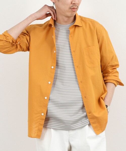 NOLLEY’S(ノーリーズ)の「《ビジカジ対応》カッタウェイシャツ 26SS(シャツ/ブラウス・メンズ・オリーブ/ベージュ/オレンジ/ダークネイビー・S/M/L/XL)」の4枚目の写真