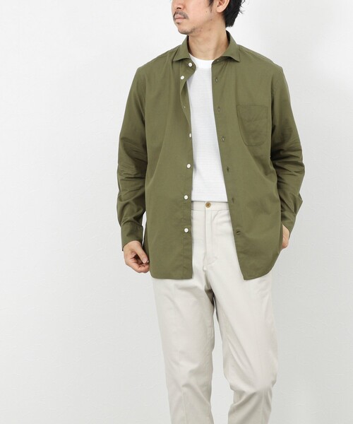 NOLLEY’S（ノーリーズ）の「《ビジカジ対応》ポプリン カッタウェイシャツ 26SS（シャツ/ブラウス・メンズ・オリーブ/ベージュ・S/M/L/XL）」の5枚目の写真