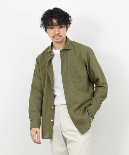 NOLLEY’S（ノーリーズ）の「《ビジカジ対応》ポプリン カッタウェイシャツ 26SS（シャツ/ブラウス・メンズ・オリーブ/ベージュ・S/M/L/XL）」の6枚目の写真